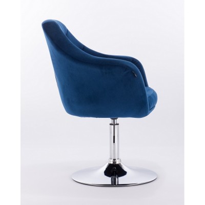 Blerm – krzesło kosmetyczne tapicerowane niebieskim welurem -Krzesła kosmetyczne- 