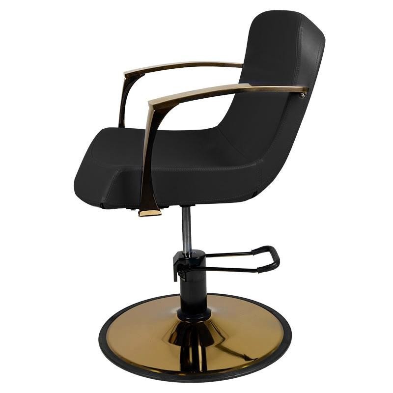 GABBIANO FOTEL DO STYLIZACJI ZŁOTY BOLONIA CZARNY -Meble fryzjerskie- 