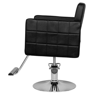 Black barber chair chrome base
