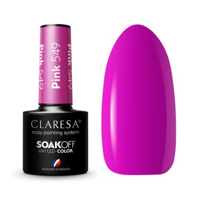 CLARESA Lakier hybrydowy PINK 549 -5g -Hybrydowe żele i lakiery- 