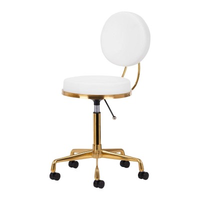 TABORET KOSMETYCZNY H5 ZŁOTO BIAŁY -Taborety kosmetyczne i hokery- 