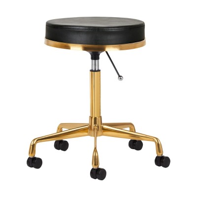 TABORET KOSMETYCZNY H4 ZŁOTY CZARNY -Taborety kosmetyczne i hokery- 