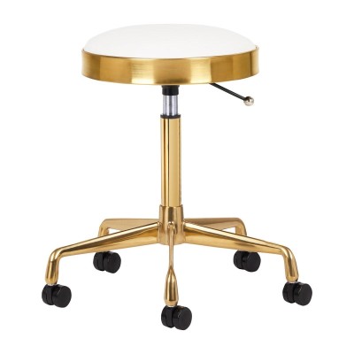 TABORET KOSMETYCZNY H7 ZŁOTY BIAŁY -Taborety kosmetyczne i hokery- 