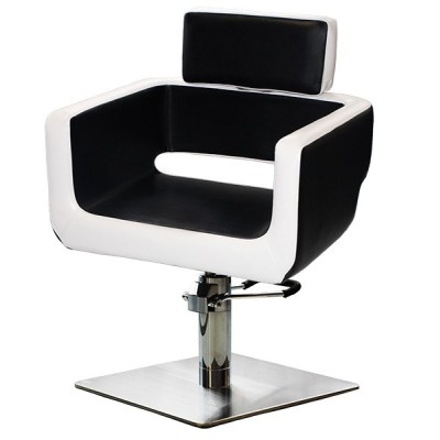 Black and white barber chair