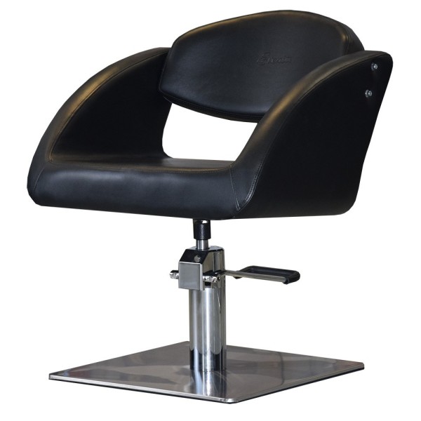 Fotel Fryzjerski Alani by Evenite - czarny fotel fryzjerski na kwadratowej podstawie