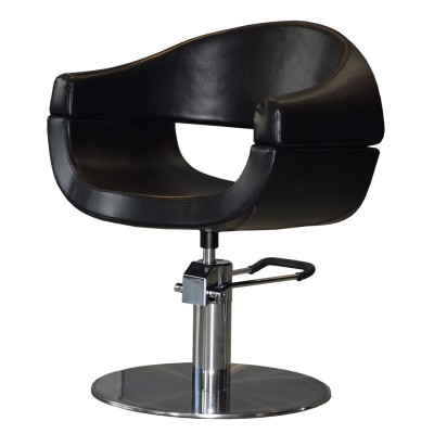 Czarny fotel fryzjerski z ekoskóry