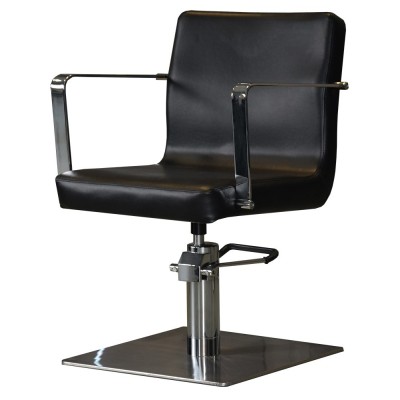 Czarny fotel fryzjerski z ekoskóry