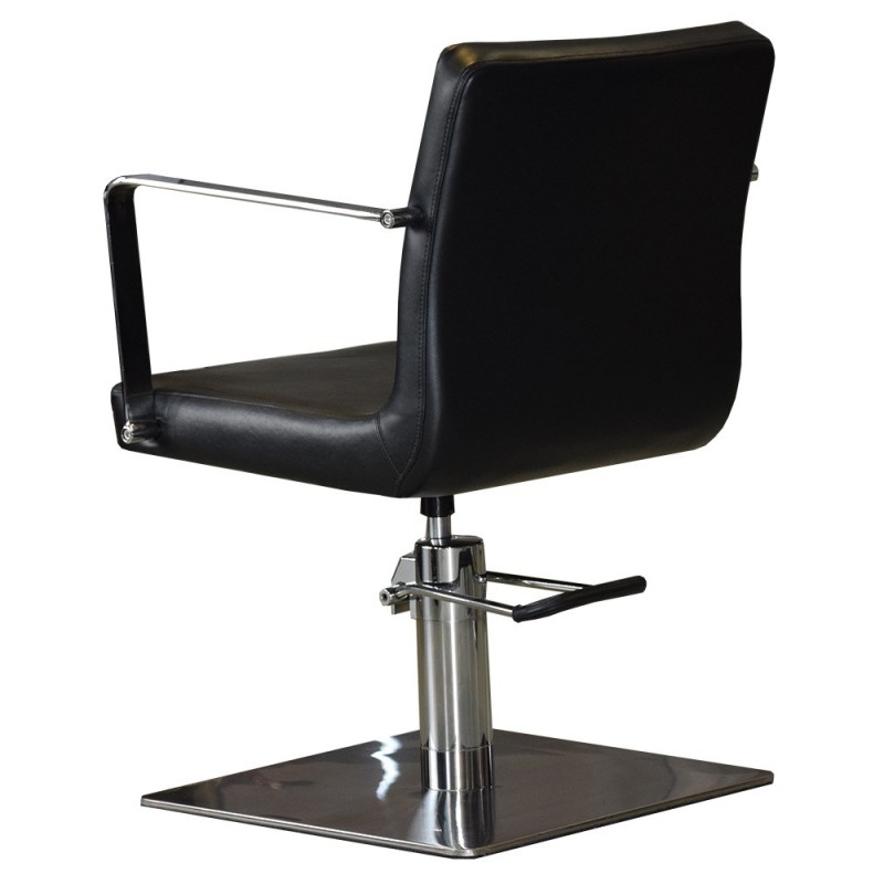 Czarny fotel fryzjerski z eko-skóry