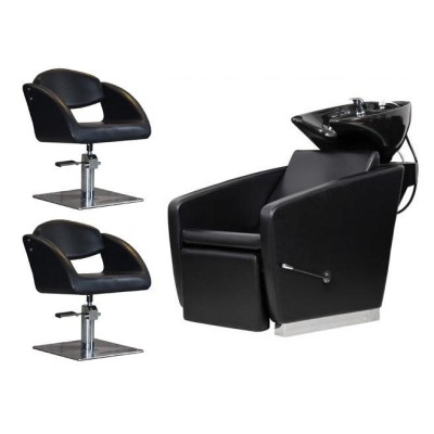 ZESTAW 2 FOTELE FRYZJERSKIE ALANI + 1 MYJNIA FRYZJERSKA VASTO Evenite -Myjnie fryzjerskie- 