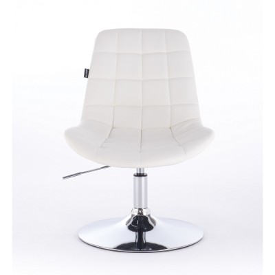 Niklas - Krzesło kosmetyczne tapicerowane białą ekologiczną skórą -Krzesła kosmetyczne- 