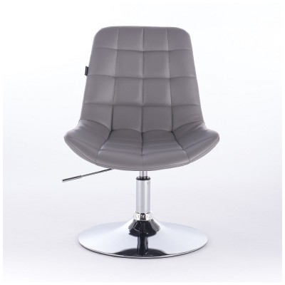 Niklas - Krzesło kosmetyczne tapicerowane szarą ekologiczną skórą -Krzesła kosmetyczne- 