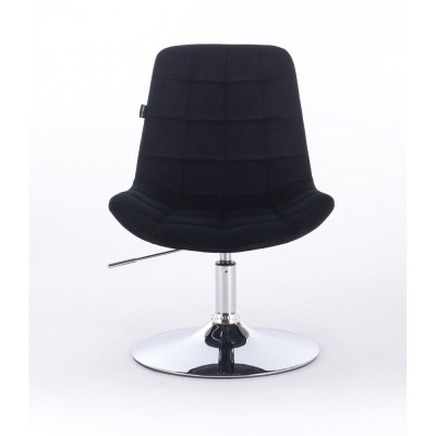 Niklas - Krzesło kosmetyczne tapicerowane welurem w kolorze czarnym -Krzesła kosmetyczne- 