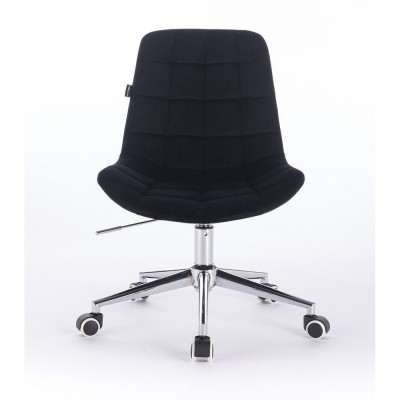 Niklas - Krzesło kosmetyczne tapicerowane czarnym welurem   -Krzesła kosmetyczne- 