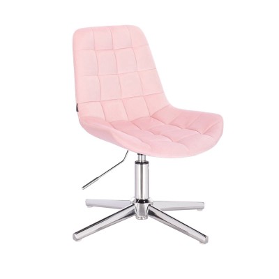 Niklas - Krzesło kosmetyczne tapicerowane welurem w kolorze pudrowy róż -Krzesła kosmetyczne- 