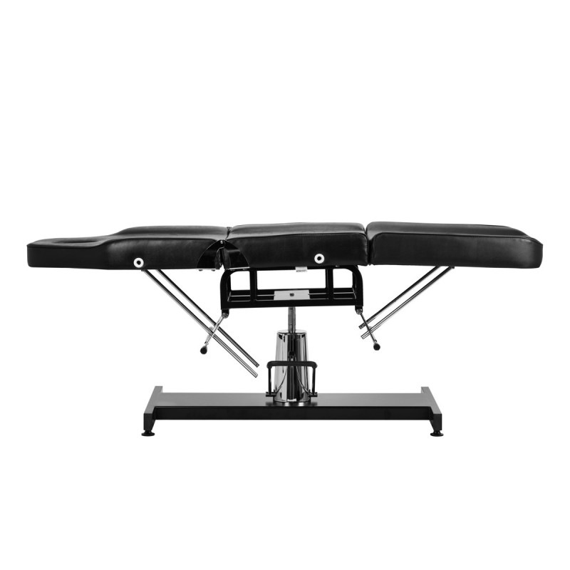 Czarny hydrauliczny fotel kosmetyczny