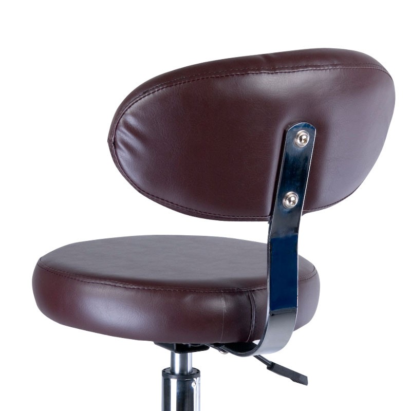 Brown cosmetic stool with backrest