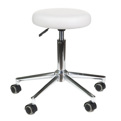 White cosmetic stool with wheels