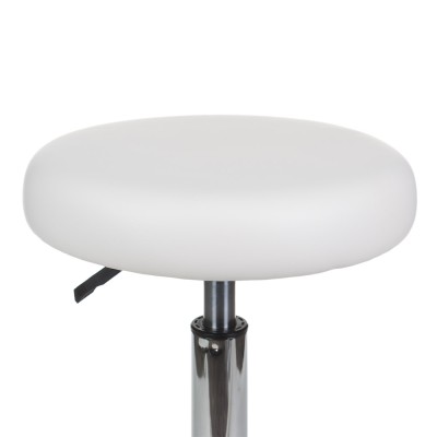 White wheeled cosmetic stool