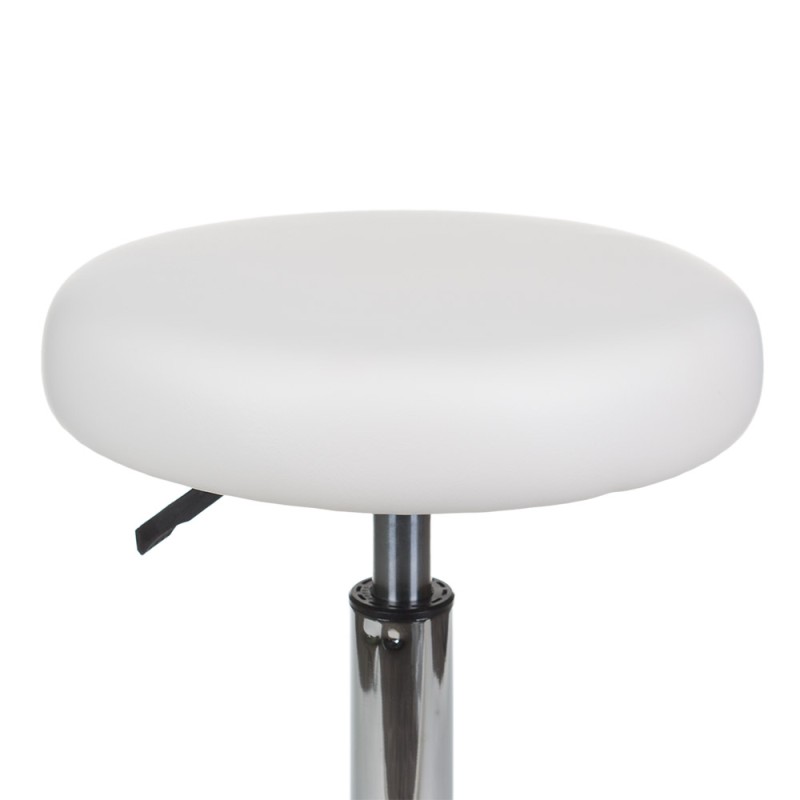 White wheeled cosmetic stool
