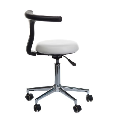 Padded cosmetic stool with armrest