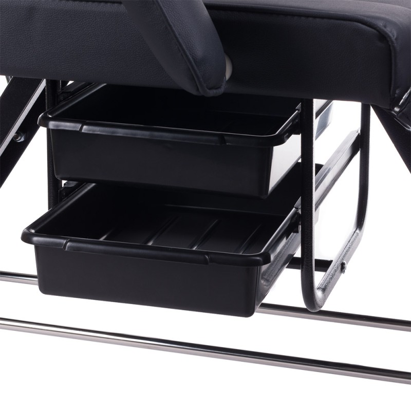 Fotel kosmetyczny z kuwetami BW-263 czarny -Fotele kosmetyczne standardowe- 