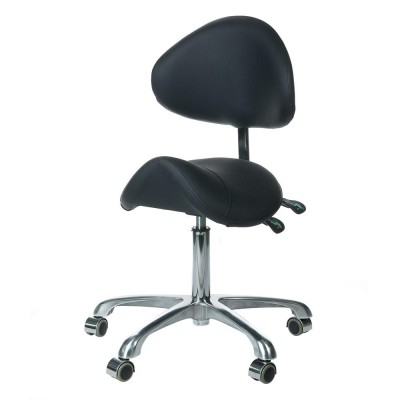 Taboret kosmetyczny z oparciem BY-3004 czarny -Taborety kosmetyczne i hokery- 