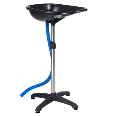 Freestanding black salon shampoo sink