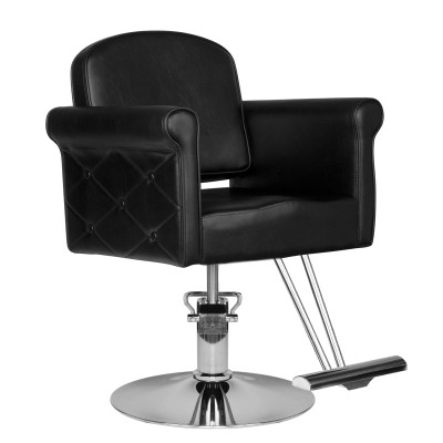 Black hydraulic salon chair