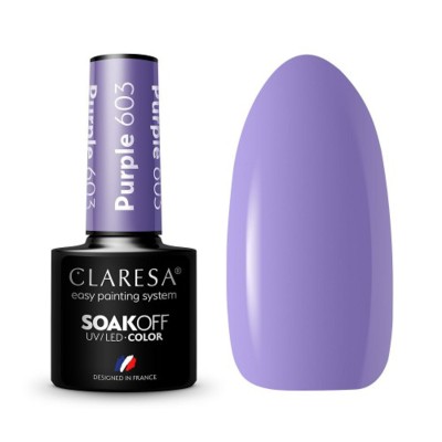 CLARESA Lakier hybrydowy PURPLE 603 -5g -Hybrydowe żele i lakiery- 