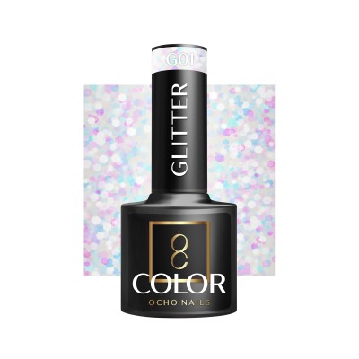 OCHO NAILS Lakier hybrydowy glitter G01 -5 g -Hybrydowe żele i lakiery- 
