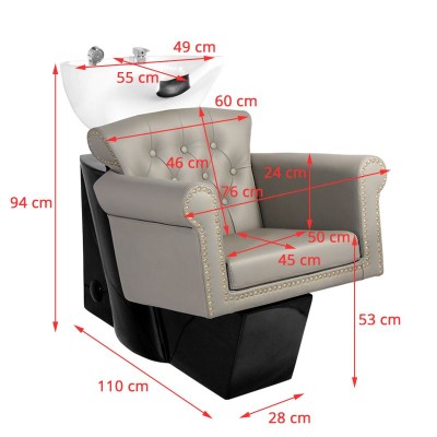 GABBIANO MYJNIA FRYZJERSKA BERLIN SZARA -Myjnie fryzjerskie- 