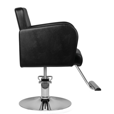 Black upholstered hairdressing chair
