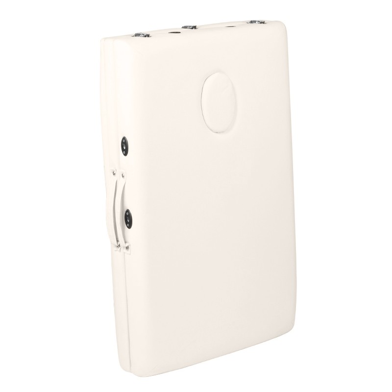 STÓŁ SKŁADANY DO MASAŻU ALUMINIOWY KOMFORT 2 SEGMENTOWE CREAM -Łóżka do masażu- 