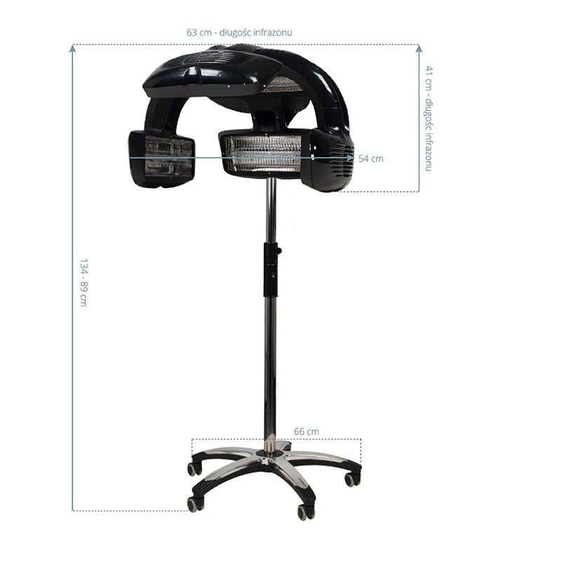 Black standing infrared salon dryer