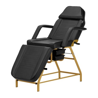 Fotel kosmetyczny 557G z kuwetami złoto czarny -Fotele kosmetyczne- 