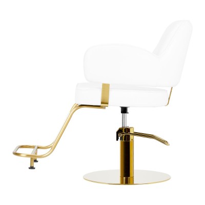 Gabbiano fotel fryzjerski Linz NQ złoto biały -Meble fryzjerskie- 