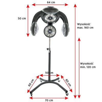 Gabbiano infrazon stojący GL-505S szary -Sauny fryzjerskie- 
