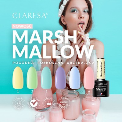 CLARESA lakier hybrydowy MARSHMALLOW 4 5g -Hybrydowe żele i lakiery- 