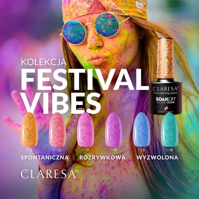 Claresa Lakier Hybrydowy Festival Vibes 4 -5G -Hybrydowe żele i lakiery- 