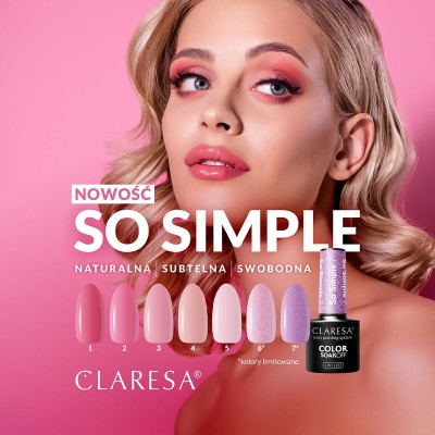 CLARESA Lakier hybrydowy So simple 4- 5g -Hybrydowe żele i lakiery- 