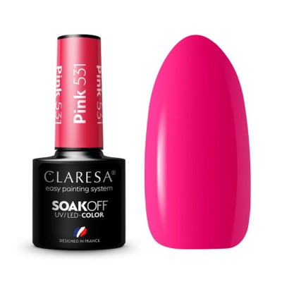 CLARESA Lakier hybrydowy PINK 531 -5g -Hybrydowe żele i lakiery- 