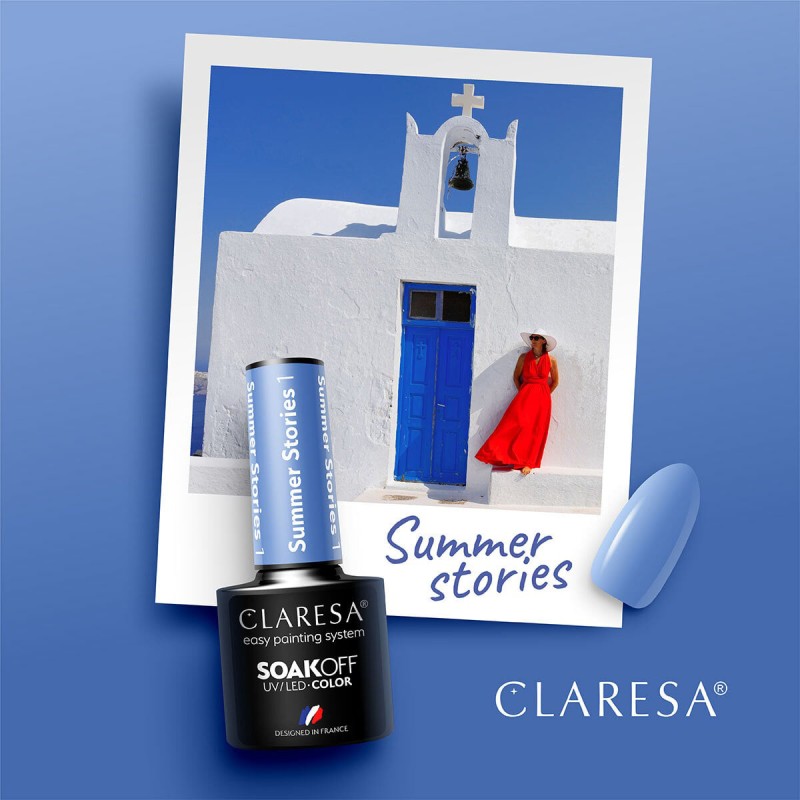 CLARESA lakier hybrydowy SUMMER STORIES 1 -5g -Hybrydowe żele i lakiery- 