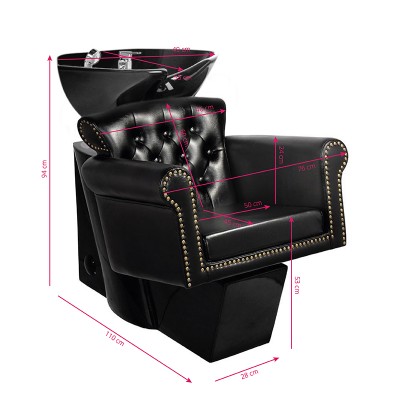 Gabbiano myjnia fryzjerska Berlin czarna/czarna misa -Myjnie fryzjerskie- 