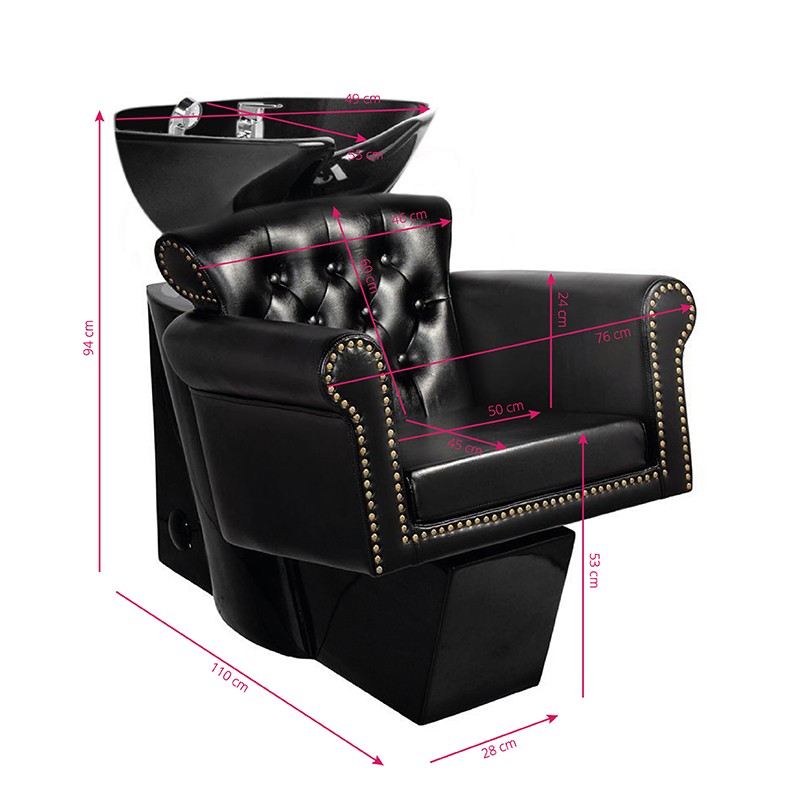 Gabbiano myjnia fryzjerska Berlin czarna/czarna misa -Myjnie fryzjerskie- 