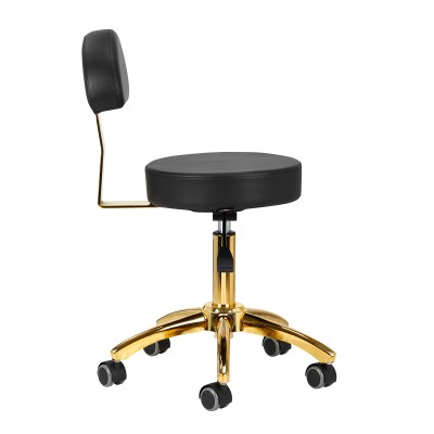 Black cosmetic stool gold accents
