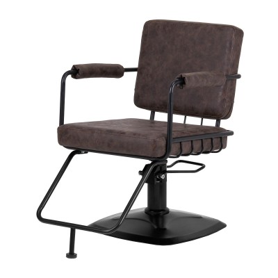 Gabbiano fotel fryzjerski Katania Loft Old Leather ciemny brąz -Meble fryzjerskie- 
