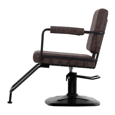 Gabbiano fotel fryzjerski Katania Loft Old Leather ciemny brąz -Meble fryzjerskie- 