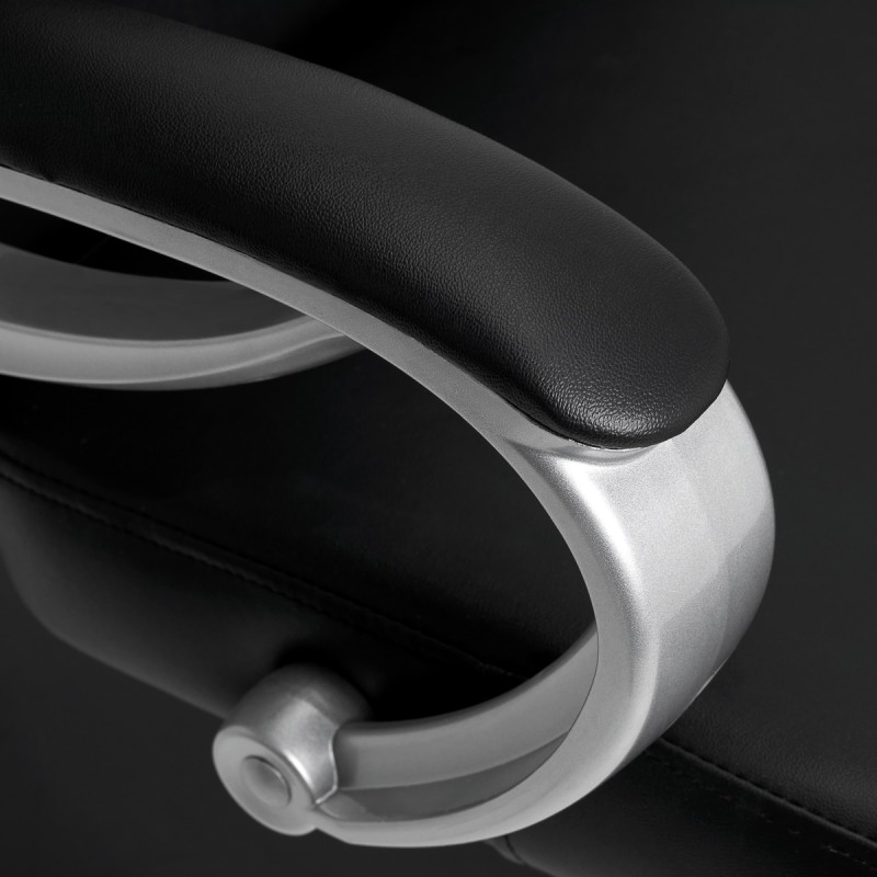 Czarna stacja do mycia włosów z fotelem