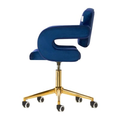 4Rico Krzesło QS-OF213G aksamit granatowe -Hokery- 