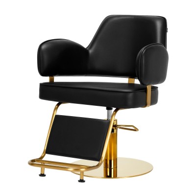 Gabbiano fotel fryzjerski Linz złoto czarny dysk -Meble fryzjerskie- 